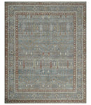 Tree of life Antique Distressed Finished Gray, Silver and Rust Low Pile Multi Size wool Area Rug