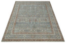 Tree of life Antique Distressed Finished Gray, Silver and Rust Low Pile Multi Size wool Area Rug