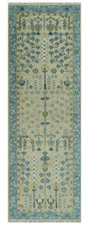 Tree of life Beige and Blue Traditional Hand Knotted Multi Size Wool Area Rug