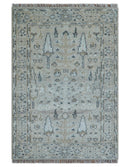 Tree of life Beige Traditional Style Hand knotted 4x6 Wool Area Rug