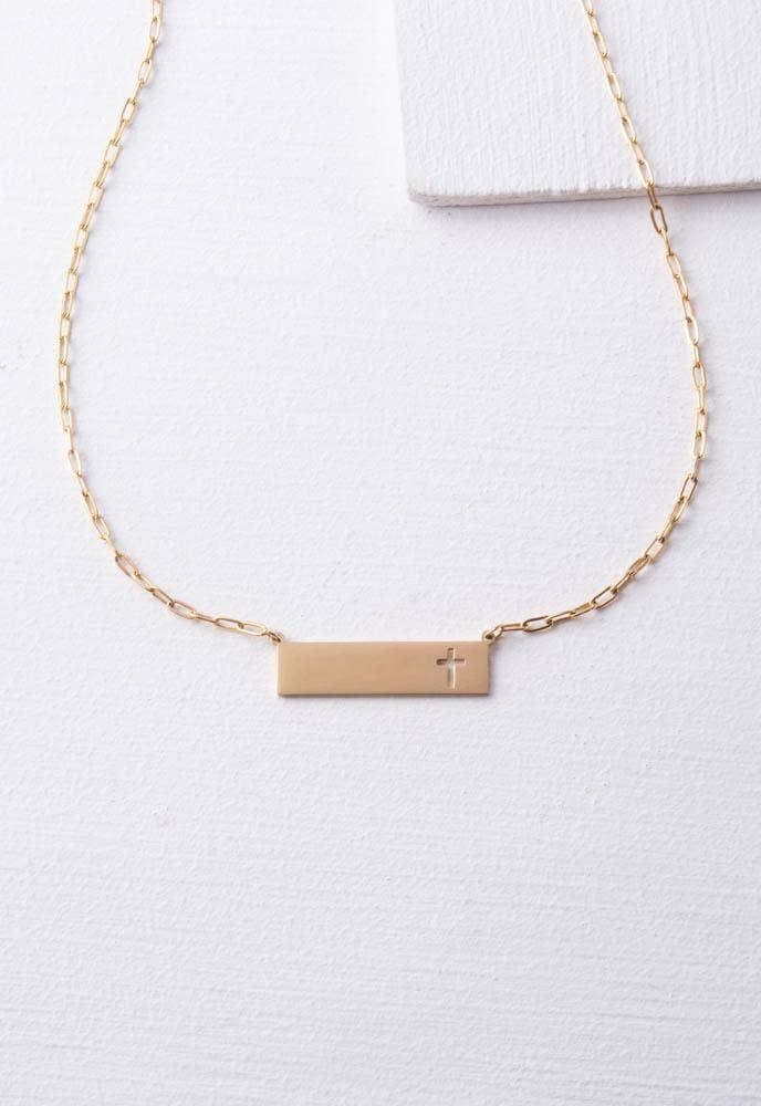 Tree of Life Cross Necklace in Gold