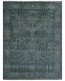 Tree of life Gray, Charcoal and Ivory Hand knotted Traditional Floral Multi Size wool Area Rug