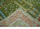 Tree of life Green and Rust Traditional Hand knotted 8x10 wool Area Rug by The Rug Decor
