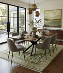 Green and Silver Wool Area Rug - Tree of Life Hand Knotted Traditional Floral