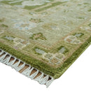 Tree of life Green and Silver Hand Knotted Traditional Floral 8x10 wool rug by The Rug Decor