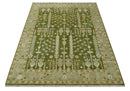 Tree of life Green and Silver Hand Knotted Traditional Floral 8x10 wool rug by The Rug Decor