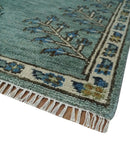 Tree of Life Green Traditional Hand Knotted Turkish Design 8x10 Wool Area Rug by The Rug Decor
