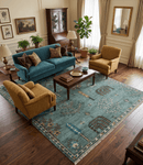 Tree of Life Green Traditional Hand Knotted Turkish Design 8x10 Wool Area Rug