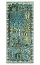 Green Wool Area Rug - Tree of Life Turkish Traditional Hand Knotted