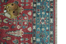 Hand-Knotted Maroon and Blue Wool Traditional Area Rug Tree of Life Oushak 8x10