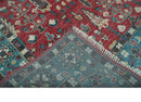 Hand-Knotted Maroon and Blue Wool Traditional Area Rug Tree of Life Oushak 8x10