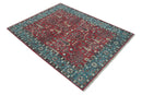 Hand-Knotted Maroon and Blue Wool Traditional Area Rug Tree of Life Oushak 8x10