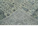 Tree of Life Hand Knotted Ivory and Charcoal Traditional Oushak 8x10 Wool Rug