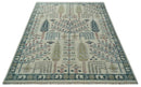 Tree of life Ivory, Teal, Olive and Brown Hand Knotted Traditional Oushak wool Area Rug by The Rug Decor