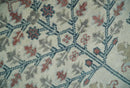 Tree of life Ivory, Teal, Olive and Brown Hand Knotted Traditional Oushak wool Area Rug by The Rug Decor