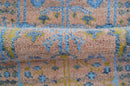 Tree of life Peach And Blue Hand Knotted 2x3 Wool Rug by The Rug Decor