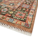 Tree of Life Peach and Brown Hand Knotted 8x10 Traditional Oushak Wool Rug by The Rug Decor