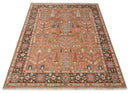 Tree of Life Peach and Brown Hand Knotted 8x10 Traditional Oushak Wool Rug