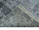 Tree of Life Silver And Gray 6x9 Hand Knotted Bamboo Silk Area Rug