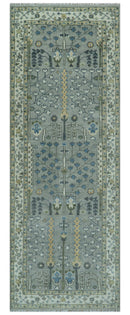 Tree of life Silver and Ivory Hand Knotted Traditional Oushak Multi Size Wool Area Rug