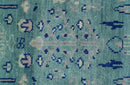 Tree of life Teal And Blue Hand knotted 4x6 Wool Area Rug