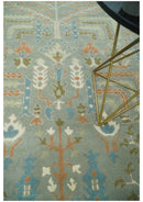 Tree of life Traditional Floral Gray, Beige, Green and Dark Peach Hand Tufted 8x10 wool Area Rug