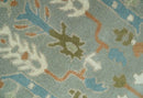 Tree of life Traditional Floral Gray, Beige, Green and Dark Peach Hand Tufted wool Area Rug