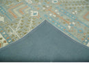 Tree of life Traditional Floral Gray, Beige, Green and Dark Peach Hand Tufted wool Area Rug