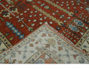 Tree Rug Hand Knotted Rust and Ivory 9x12 Traditional Turkish Design Wool Area Rug