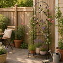71in H Black Metal Garden Trellis Plant Stand for Climbing Plants