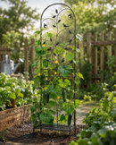 71in H Black Metal Garden Trellis Plant Stand for Climbing Plants