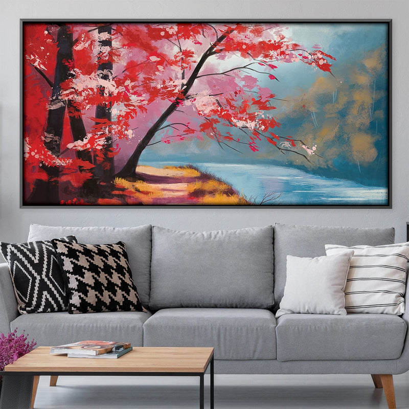 Trees on the River Bank Canvas