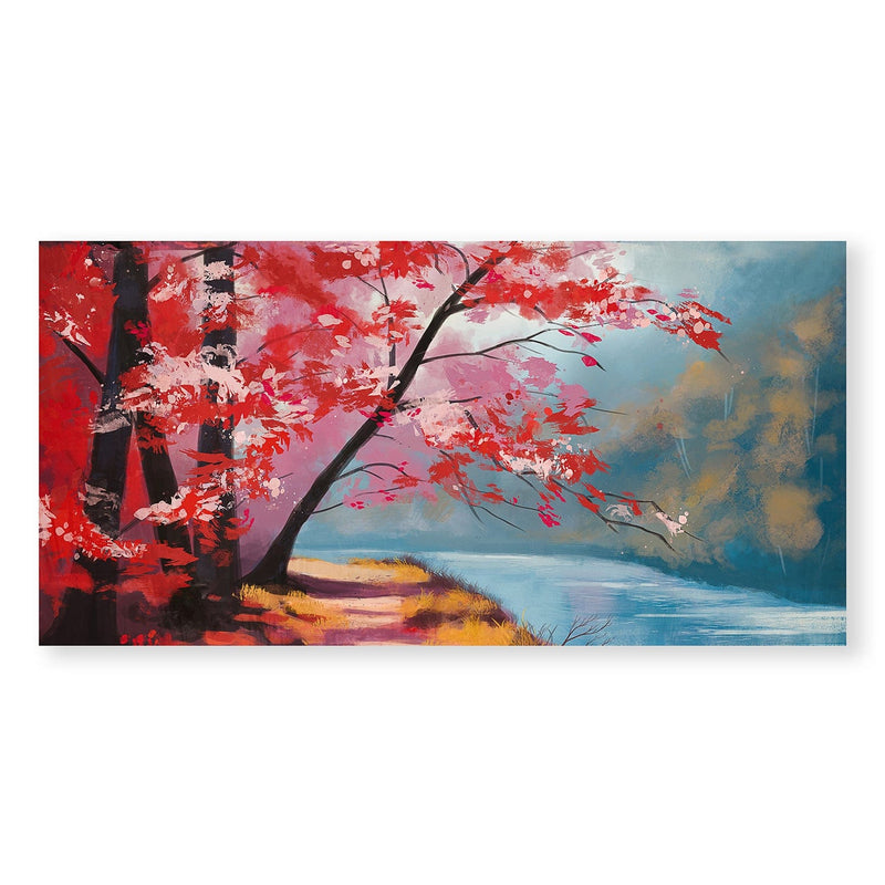 Trees on the River Bank Canvas