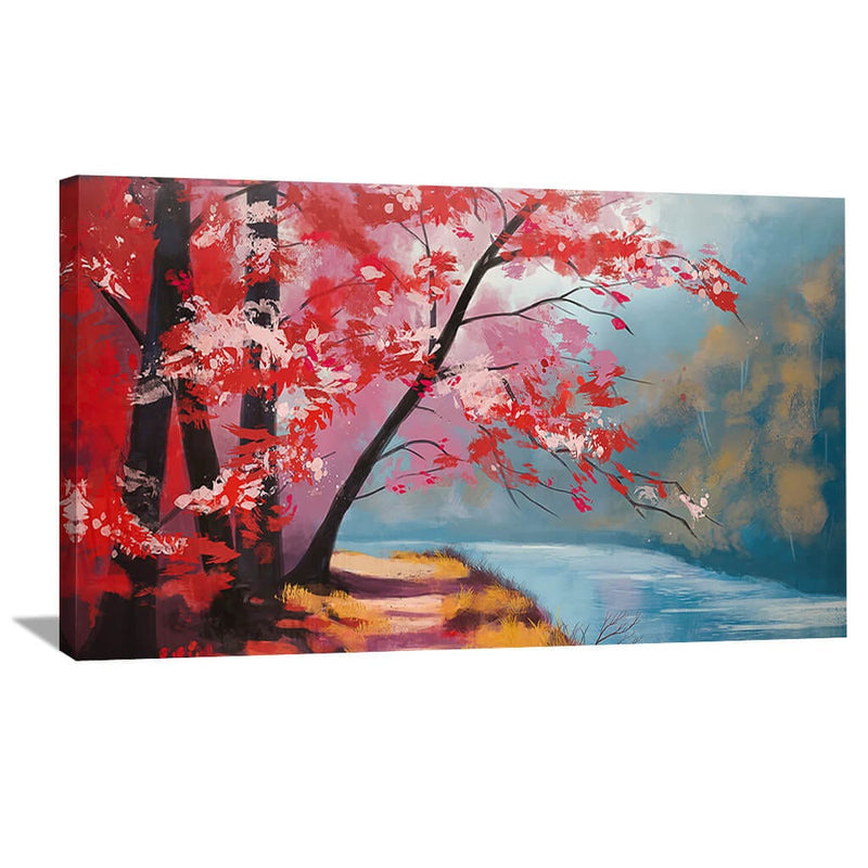 Trees on the River Bank Canvas