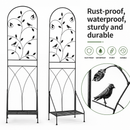 71in H Black Metal Garden Trellis Plant Stand for Climbing Plants