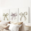 Aesthetic Bow Wall Art Set of 3. Neutral Gallery Set by Wall Art Set