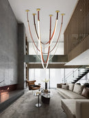 GobekUsa Trendy Flexible Leather Belt LED Chandelier