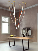 GobekUsa Trendy Leather Belt LED Chandelier Light - Living Room