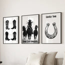 Western Cowgirl Wall Art Set of 3. Rustic Ranch Decor by Wall Art Set