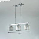 GobekUsa Tri-Sided Crystal Rod Silver Pendant Light for Dining Room and Kitchen Island