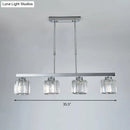 GobekUsa Tri-Sided Crystal Rod Silver Pendant Light for Dining Room and Kitchen Island