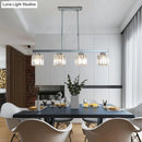 GobekUsa Tri-Sided Crystal Rod Silver Pendant Light for Dining Room and Kitchen Island