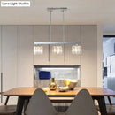 GobekUsa Tri-Sided Crystal Rod Silver Pendant Light for Dining Room and Kitchen Island