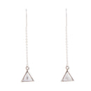 Triangle Threader White Howlite and Sterling Silver Earrings