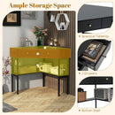 Triangle Corner Desk with Charging Station with 2 Drawers and Storage Shelf by LJGDeals