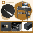 Triangle Corner Desk with Charging Station with 2 Drawers and Storage Shelf by LJGDeals