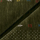 Hand Loomed Wool Area Rug with Tribal Border Design Green Yellow Red Gabbeh Inspired by The Rug Decor