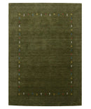 Hand Loomed Wool Area Rug with Tribal Border Design Green Yellow Red Gabbeh Inspired by The Rug Decor