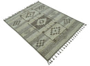 Beige Brown Hand Knotted Wool Area Rug - Tribal Contemporary by The Rug Decor