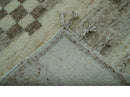 Beige Brown Hand Knotted Wool Area Rug - Tribal Contemporary by The Rug Decor